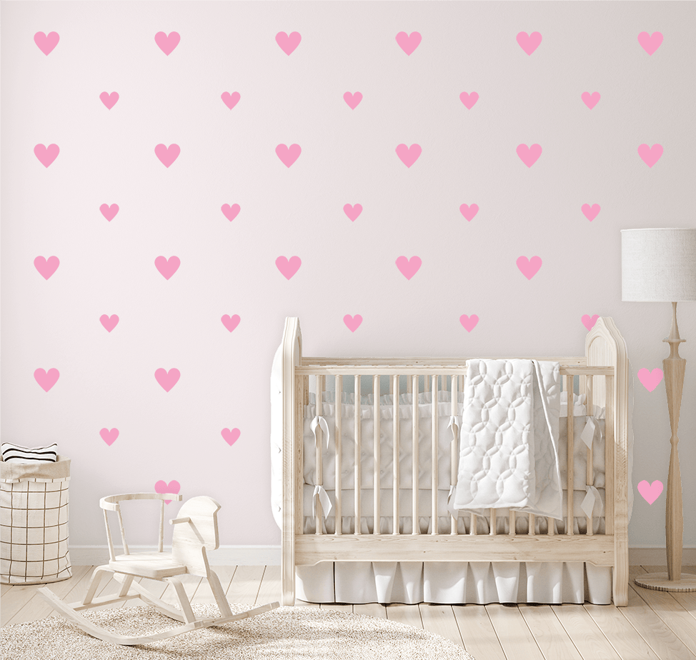 Polka Art Wall Decal A1 (60cm x 84cm) Darling Hearts
