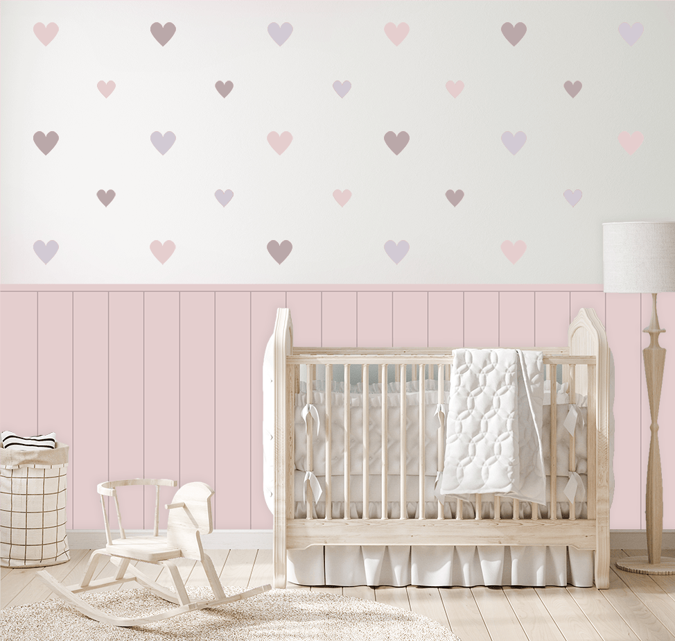 Polka Art Wall Decal A1 (60cm x 84cm) Darling Hearts