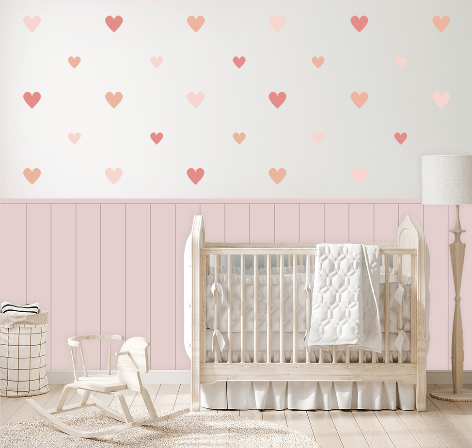 Polka Art Wall Decal A1 (60cm x 84cm) Darling Hearts