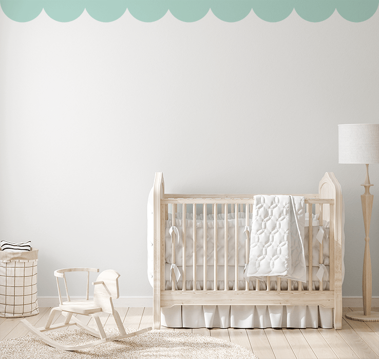 Polka Art Wall Decal Ceiling Runner (2) 1.25m x 8cm Strips Scallop Runner