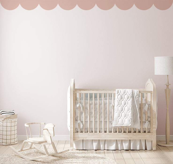 Polka Art Wall Decal Ceiling Runner (2) 1.25m x 8cm Strips Scallop Runner