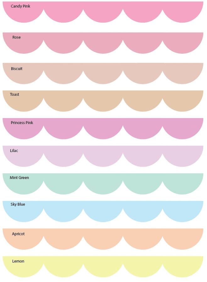Polka Art Wall Decal Ceiling Runner (2) 1.25m x 8cm Strips Scallop Runner