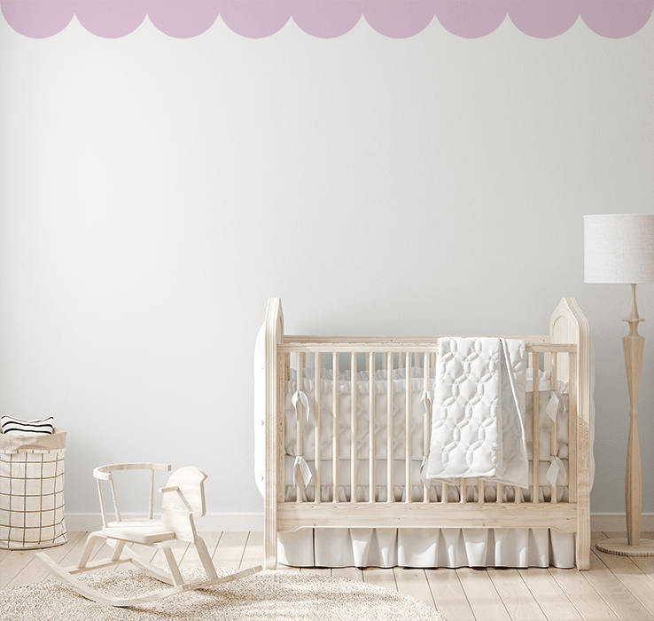 Polka Art Wall Decal Ceiling Runner (2) 1.25m x 8cm Strips Scallop Runner