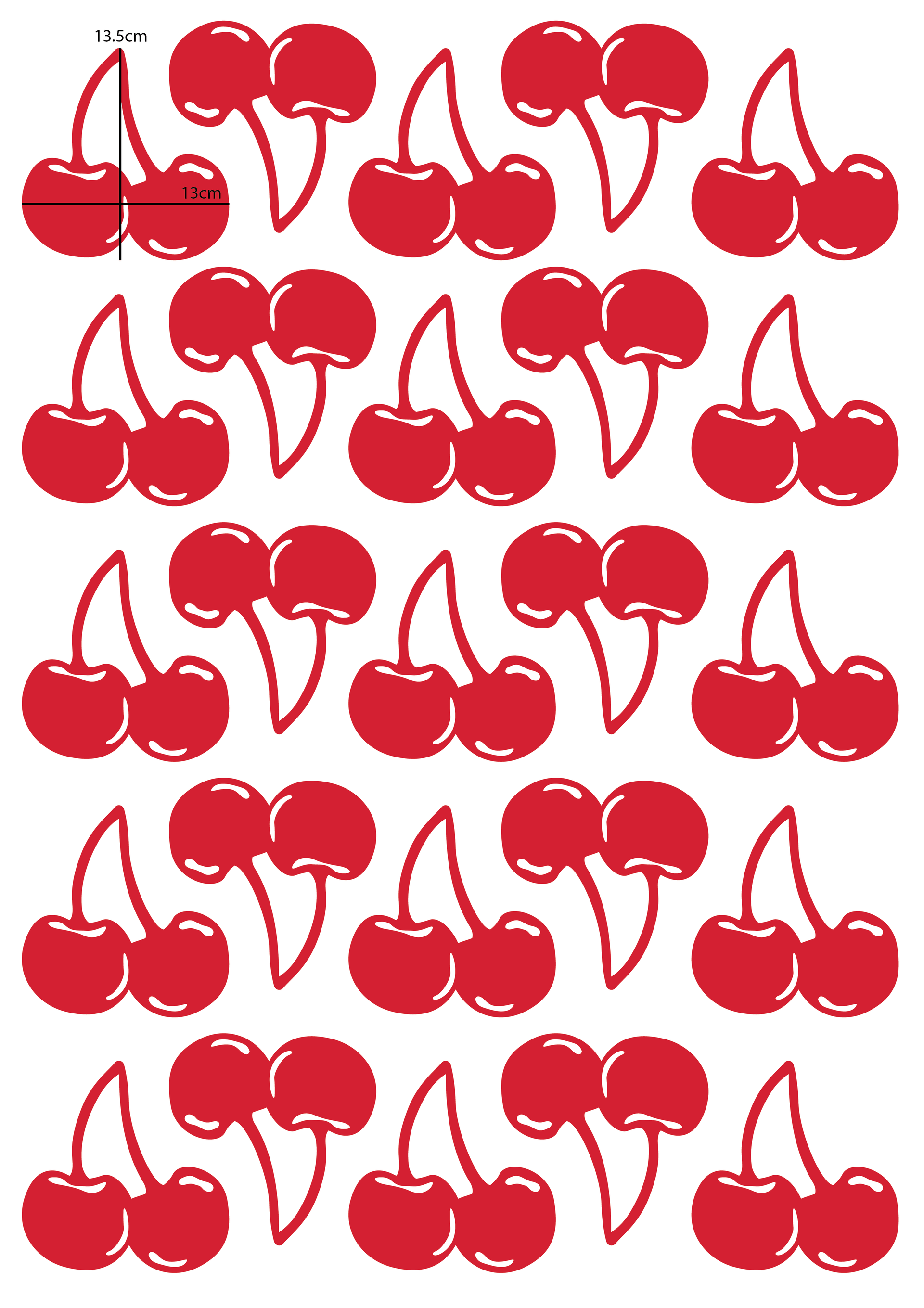 Polka Art Wall Decal Cherries