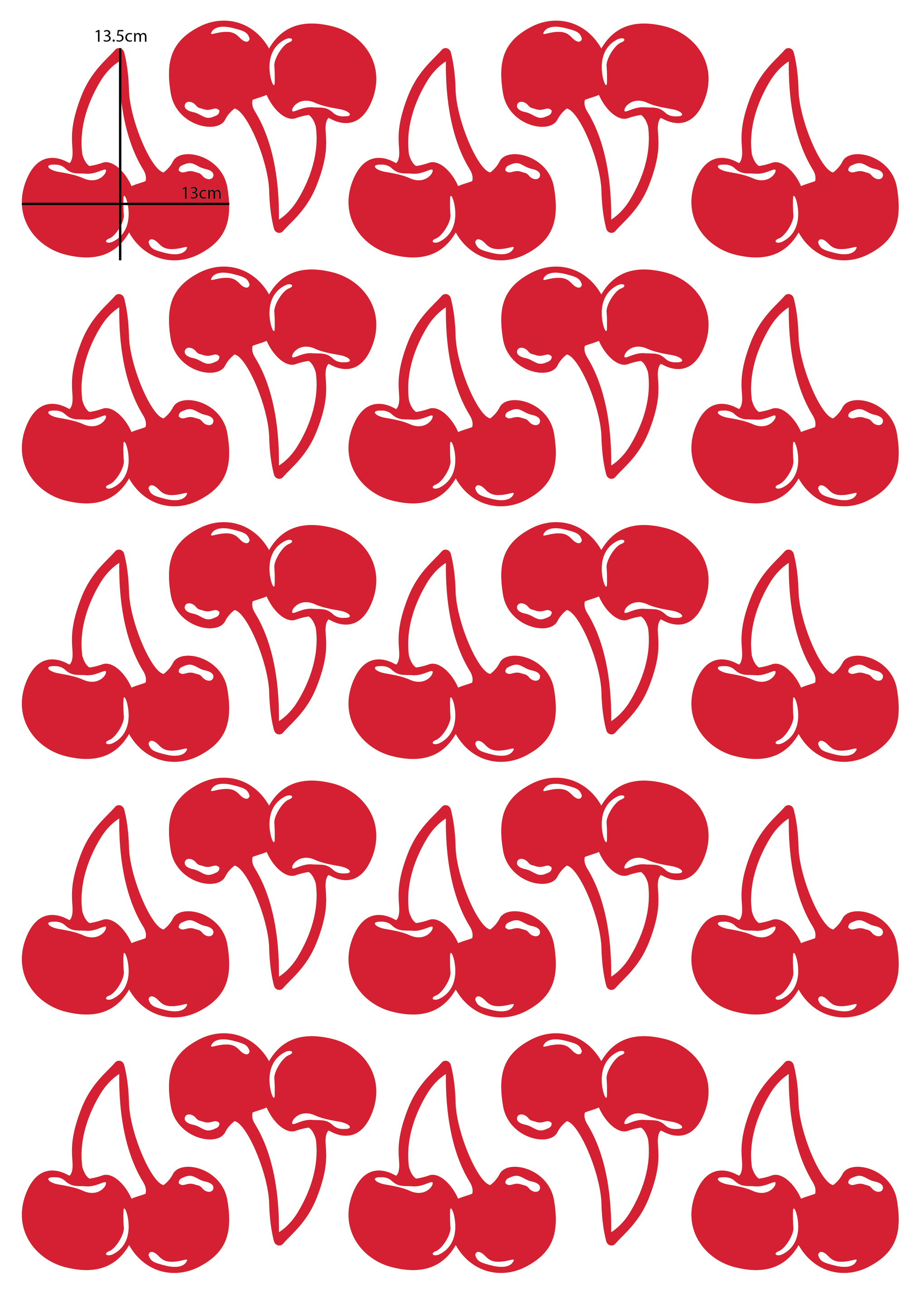 Polka Art Wall Decal Cherries