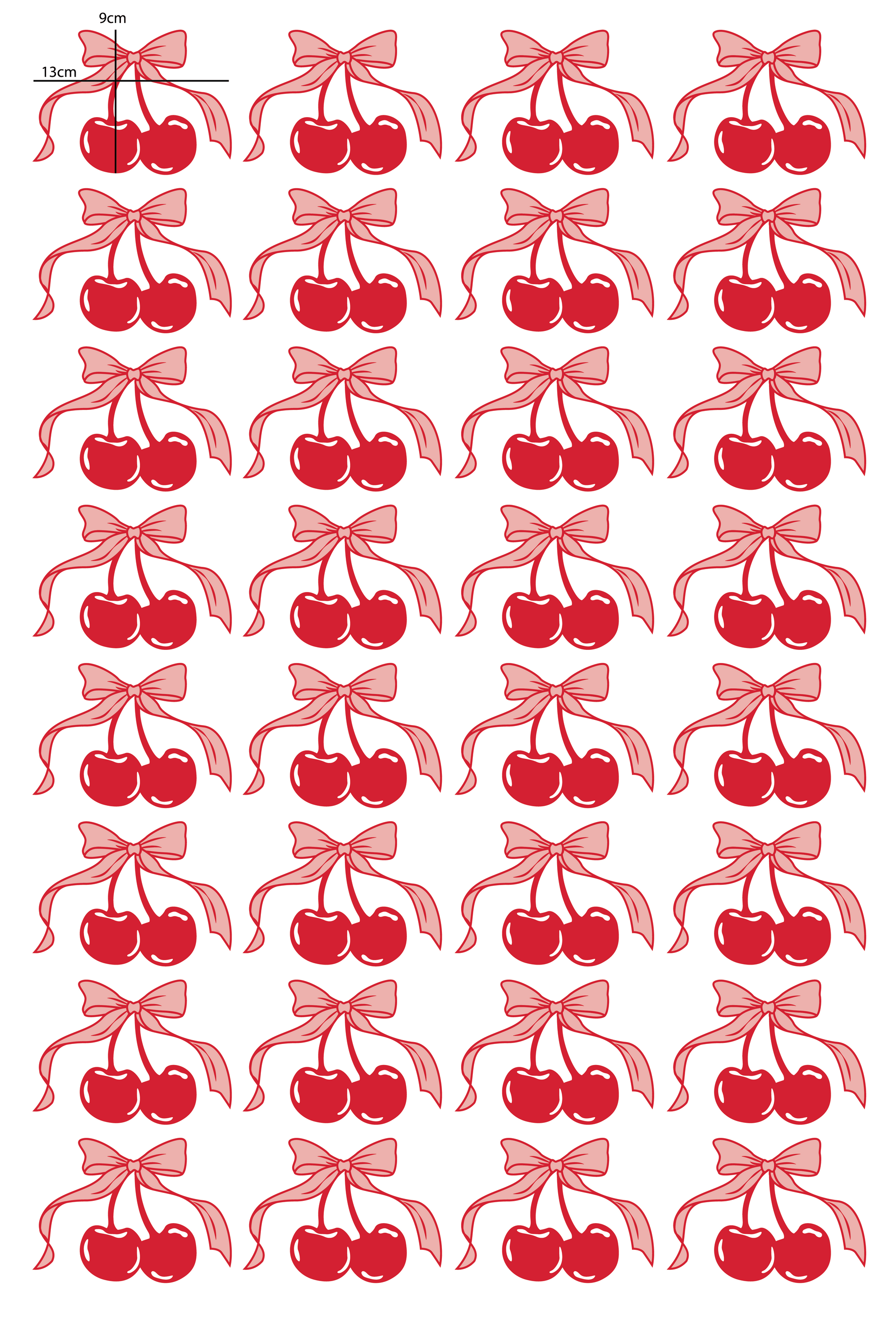 Polka Art Wall Decal Cherries