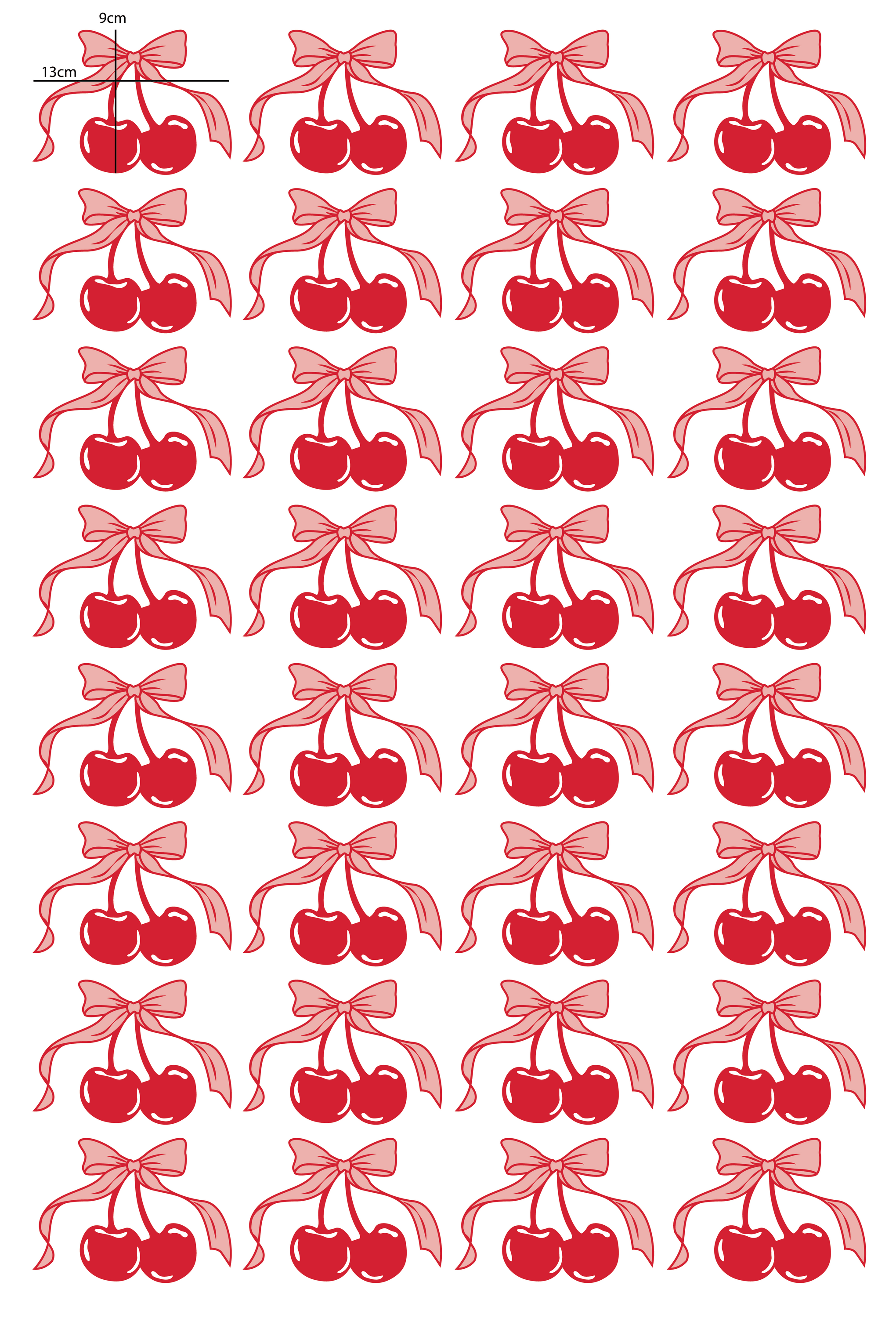 Polka Art Wall Decal Cherries