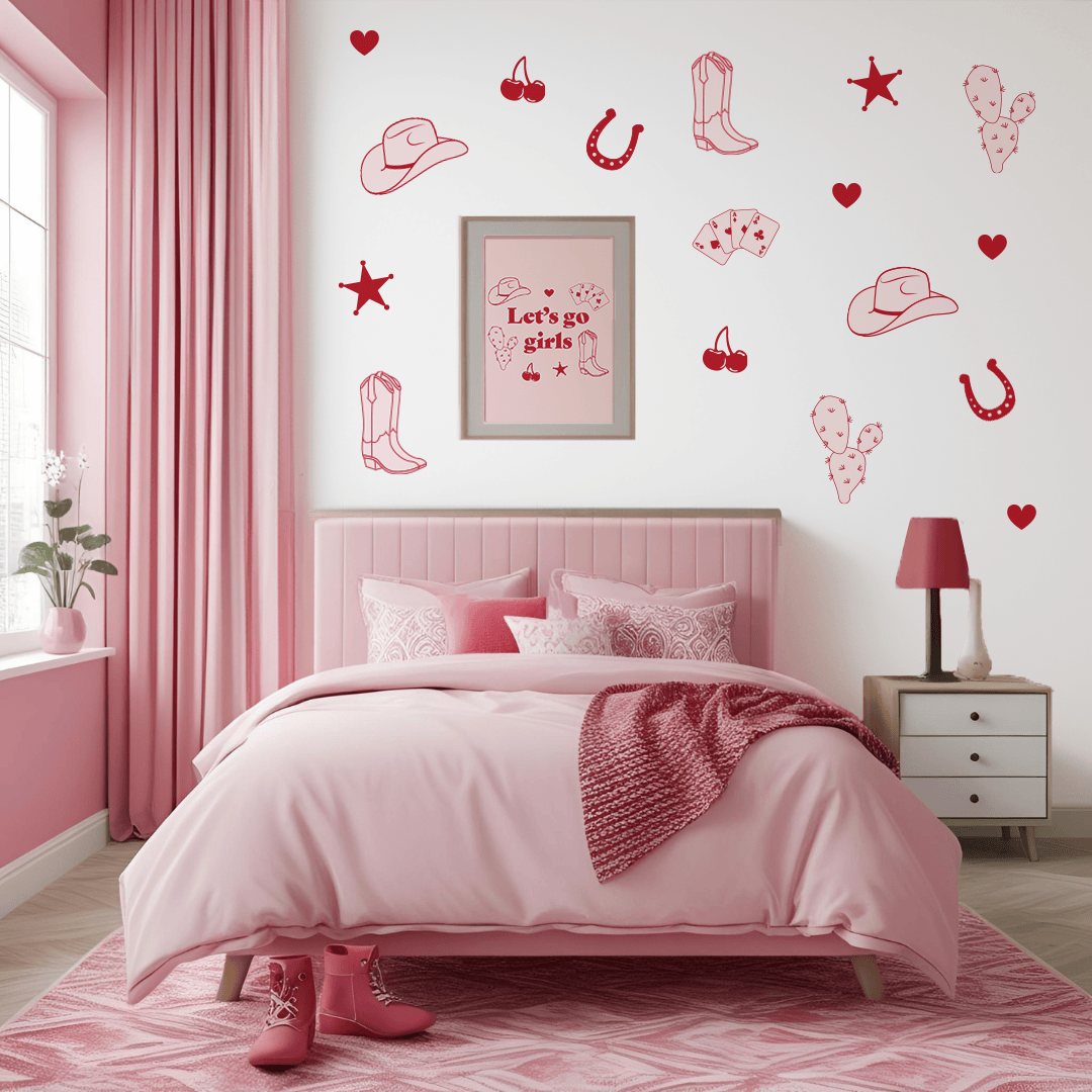 Polka Art Wall Decal Cowgirl Rodeo