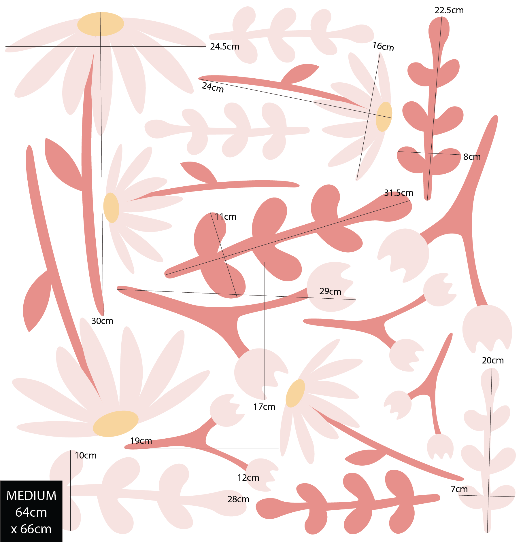 Polka Art Wall Decal Flower Garden