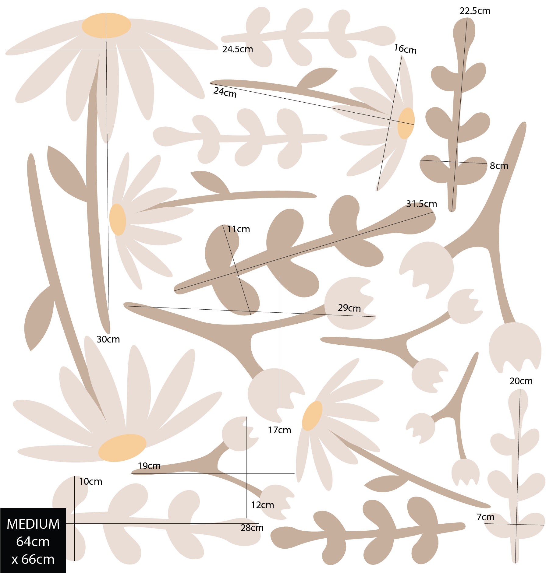 Polka Art Wall Decal Flower Garden