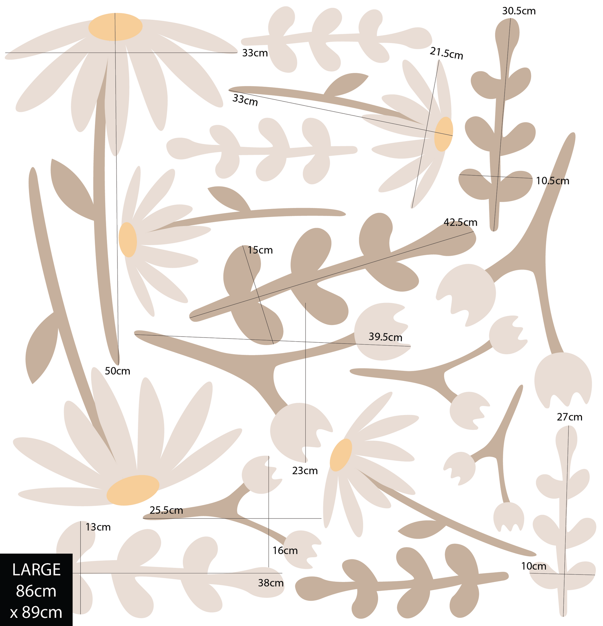 Polka Art Wall Decal Flower Garden