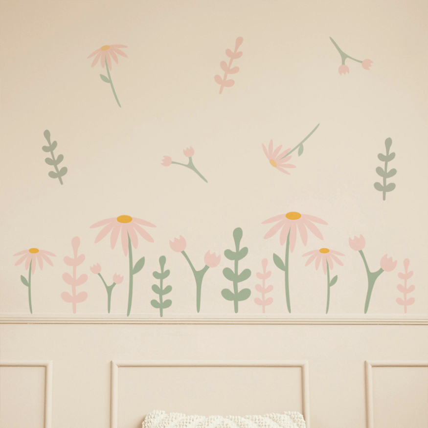 Polka Art Wall Decal Flower Garden