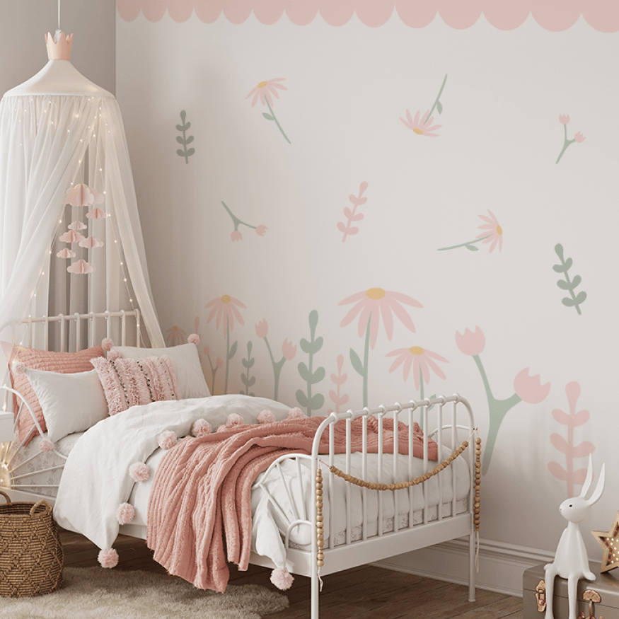 Polka Art Wall Decal Flower Garden