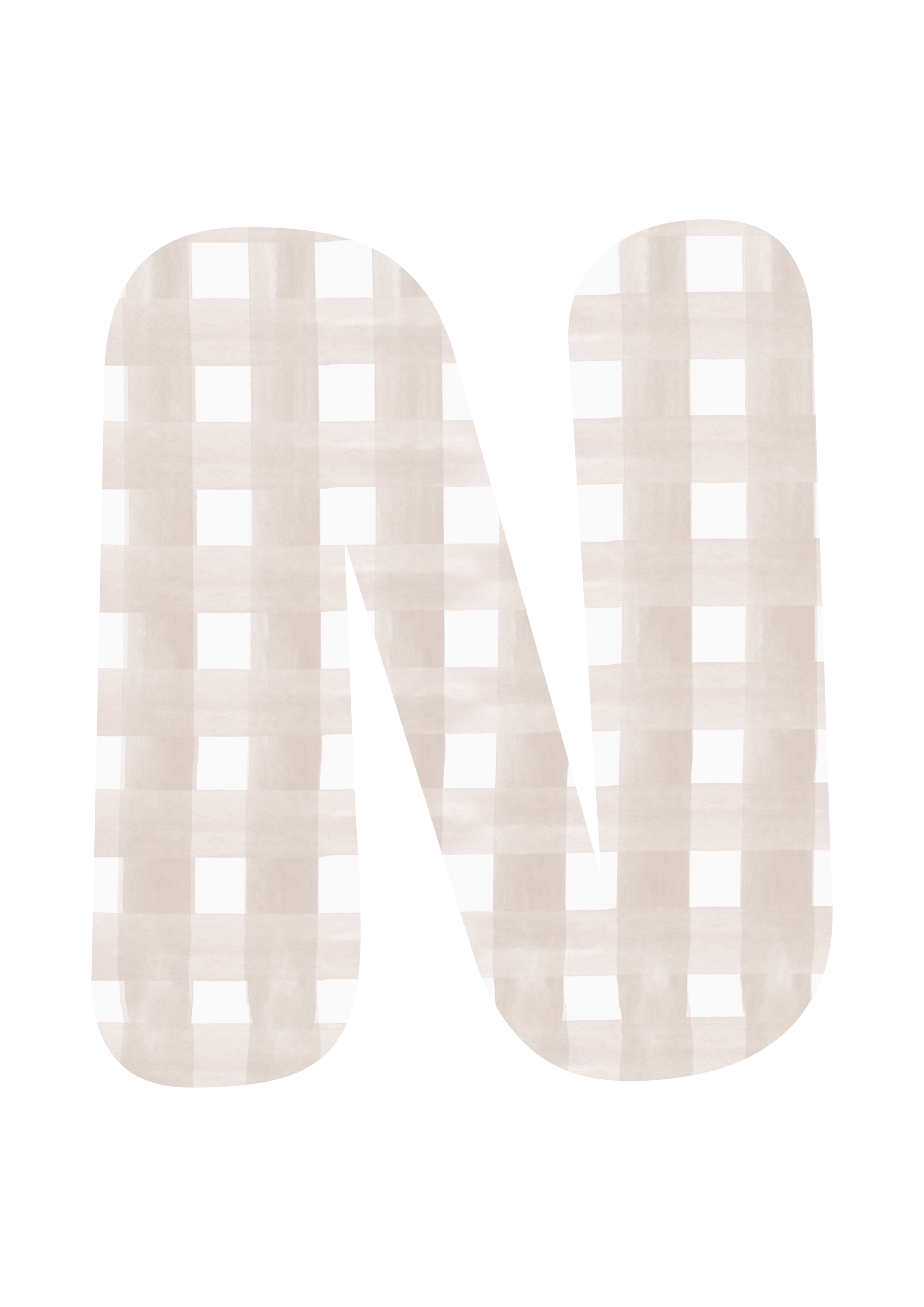 Polka Art Wall Decal Gingham Letter Name