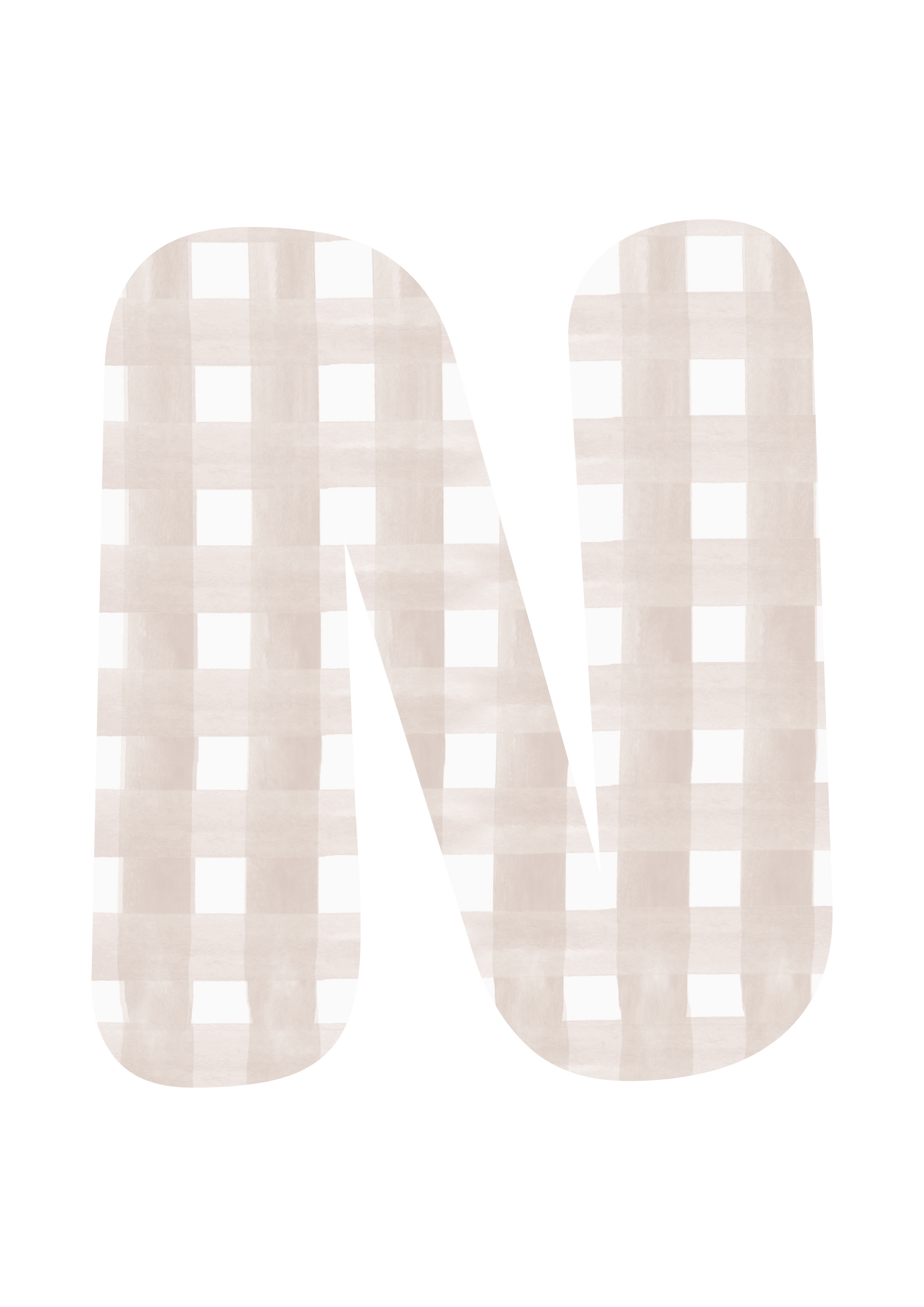 Polka Art Wall Decal Gingham Letter Name