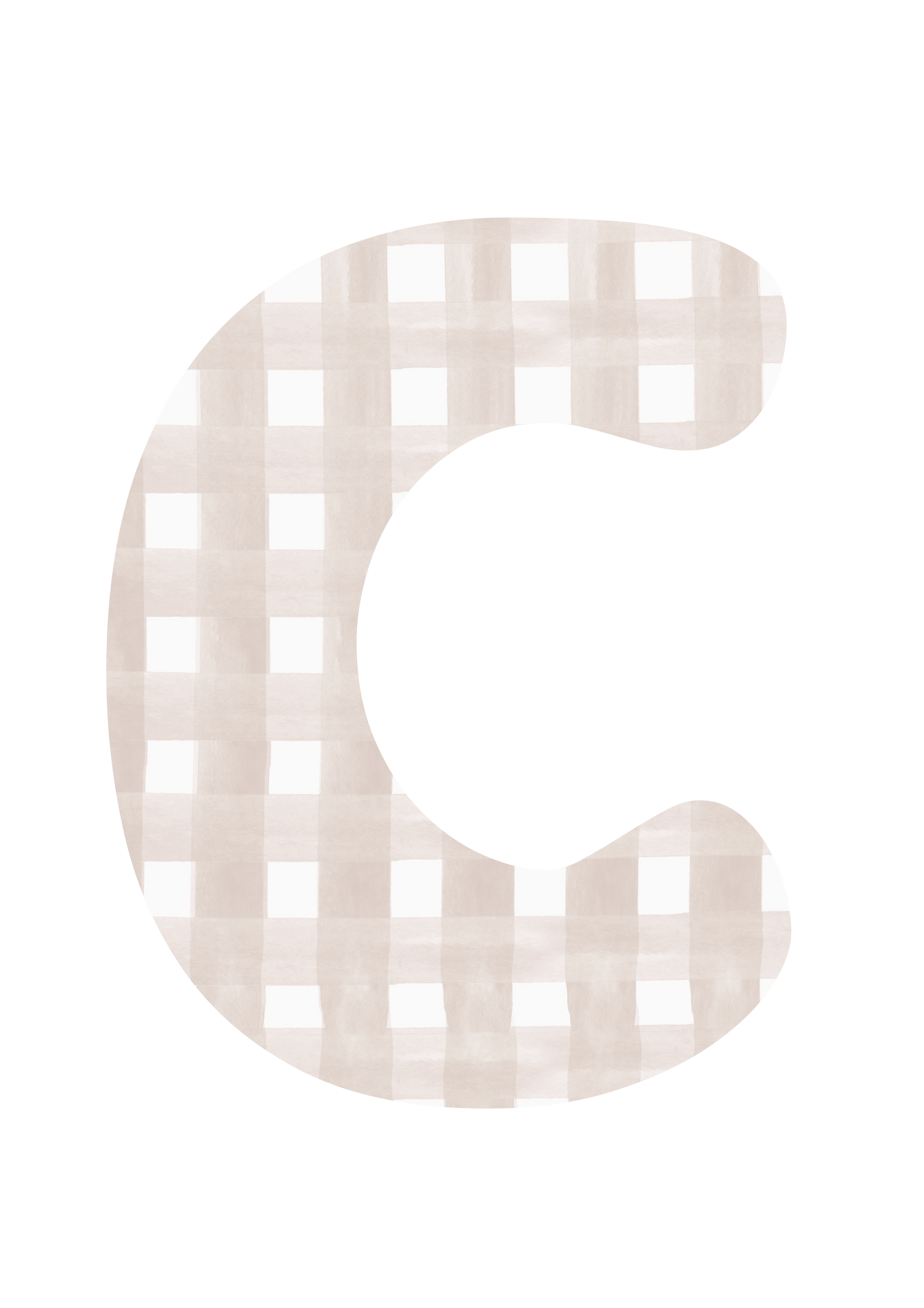 Polka Art Wall Decal Gingham Letter Name