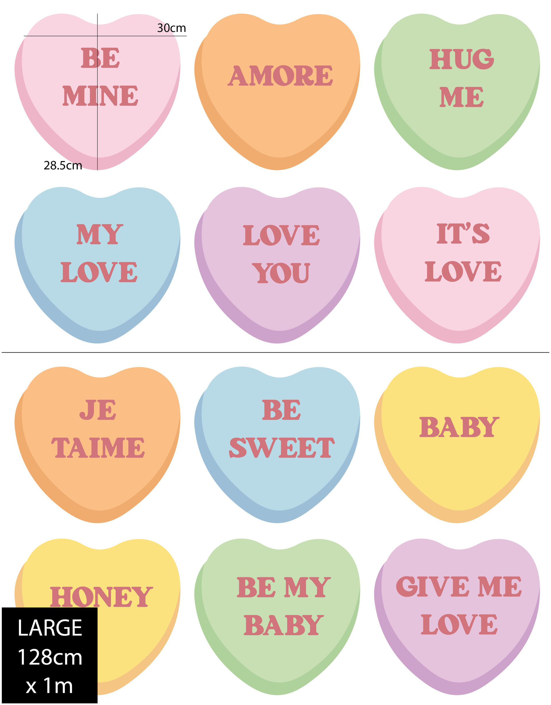 Polka Art Wall Decal Heart Candies