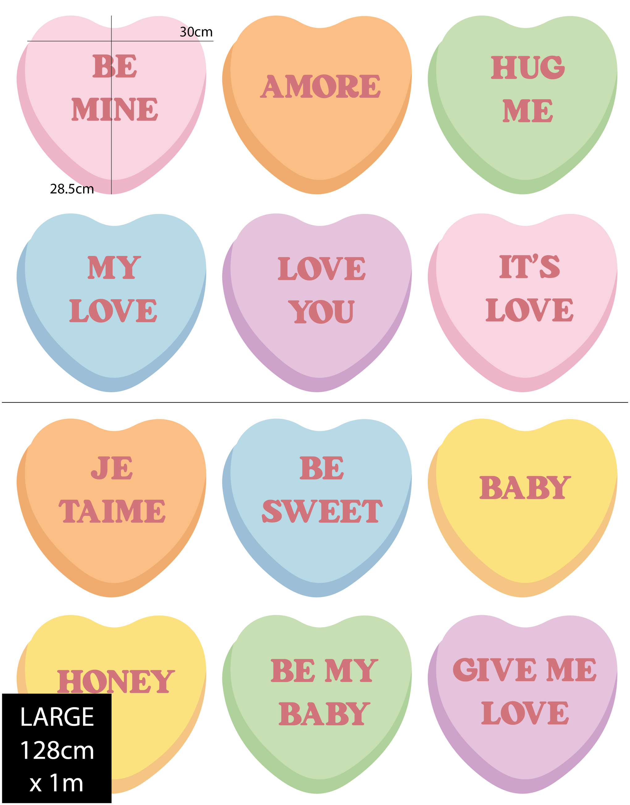 Polka Art Wall Decal Heart Candies