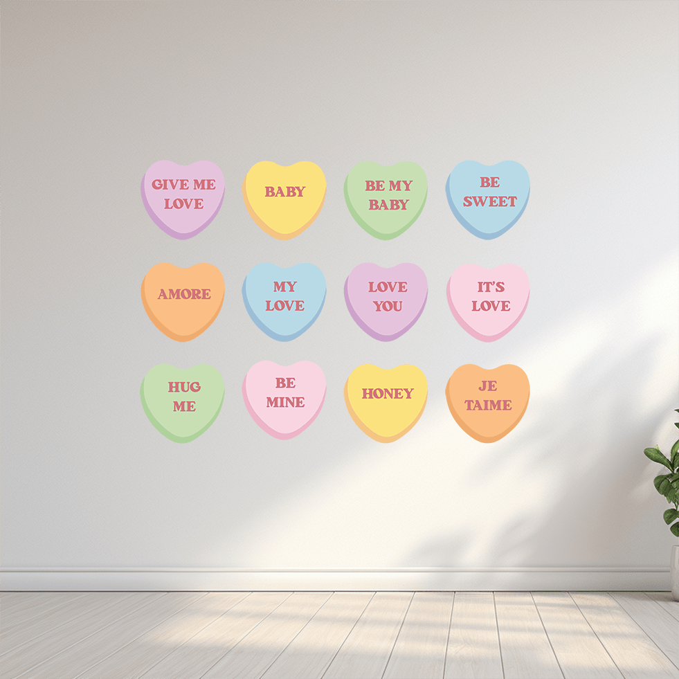 Polka Art Wall Decal Heart Candies