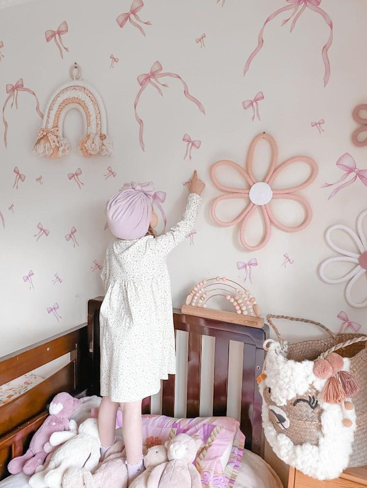 Polka Art Wall Decal Medium (65cm x 65cm) Little Miss Ribbons Decals