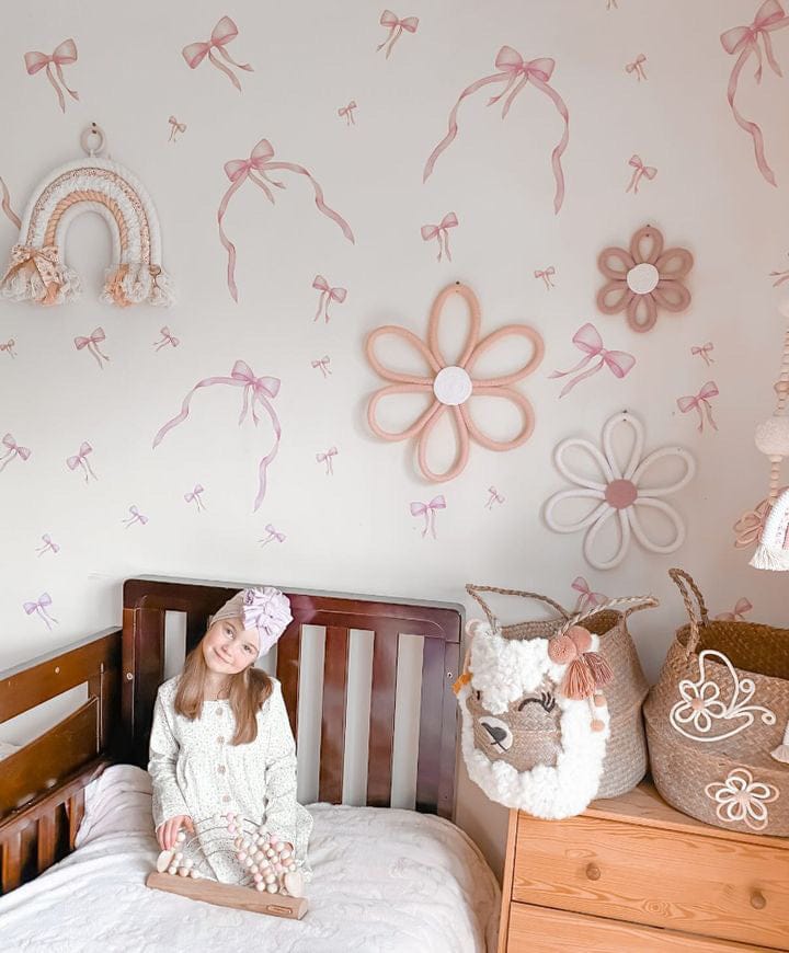 Polka Art Wall Decal Medium (65cm x 65cm) Little Miss Ribbons Decals