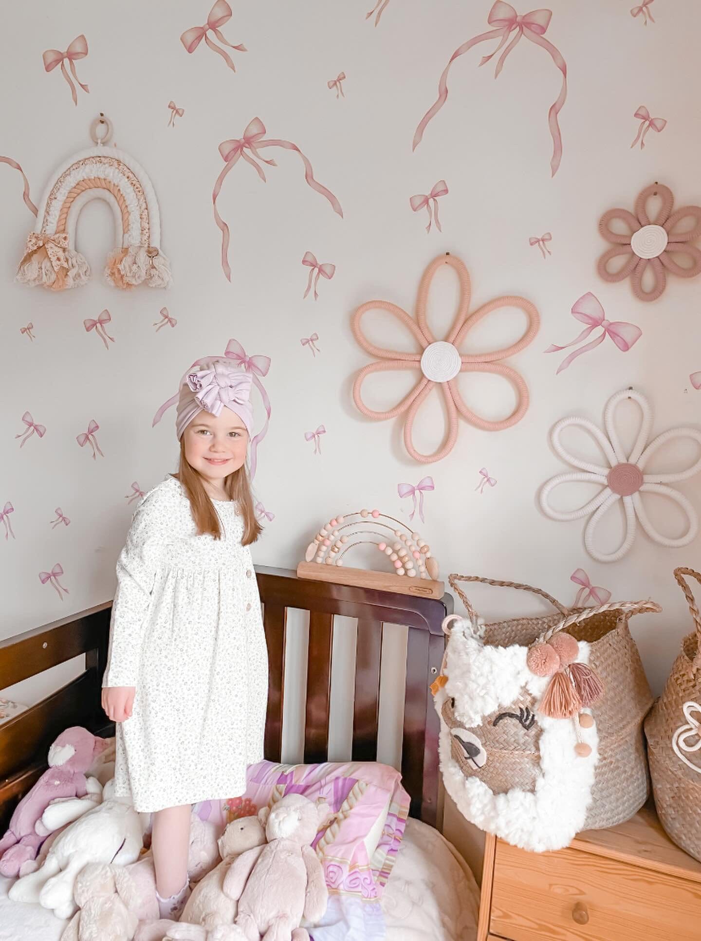 Polka Art Wall Decal Medium (65cm x 65cm) Little Miss Ribbons Decals
