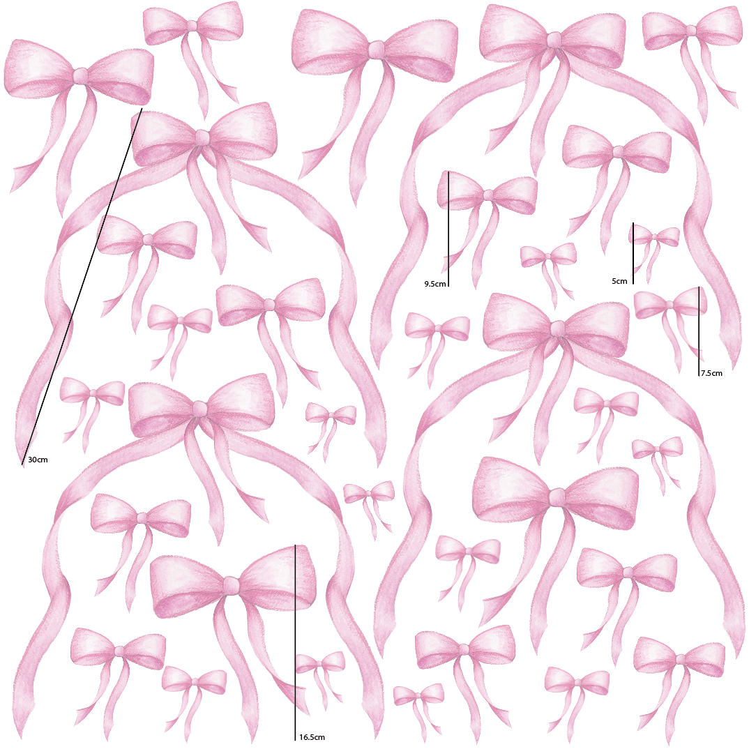 Polka Art Wall Decal Medium (65cm x 65cm) Little Miss Ribbons Decals