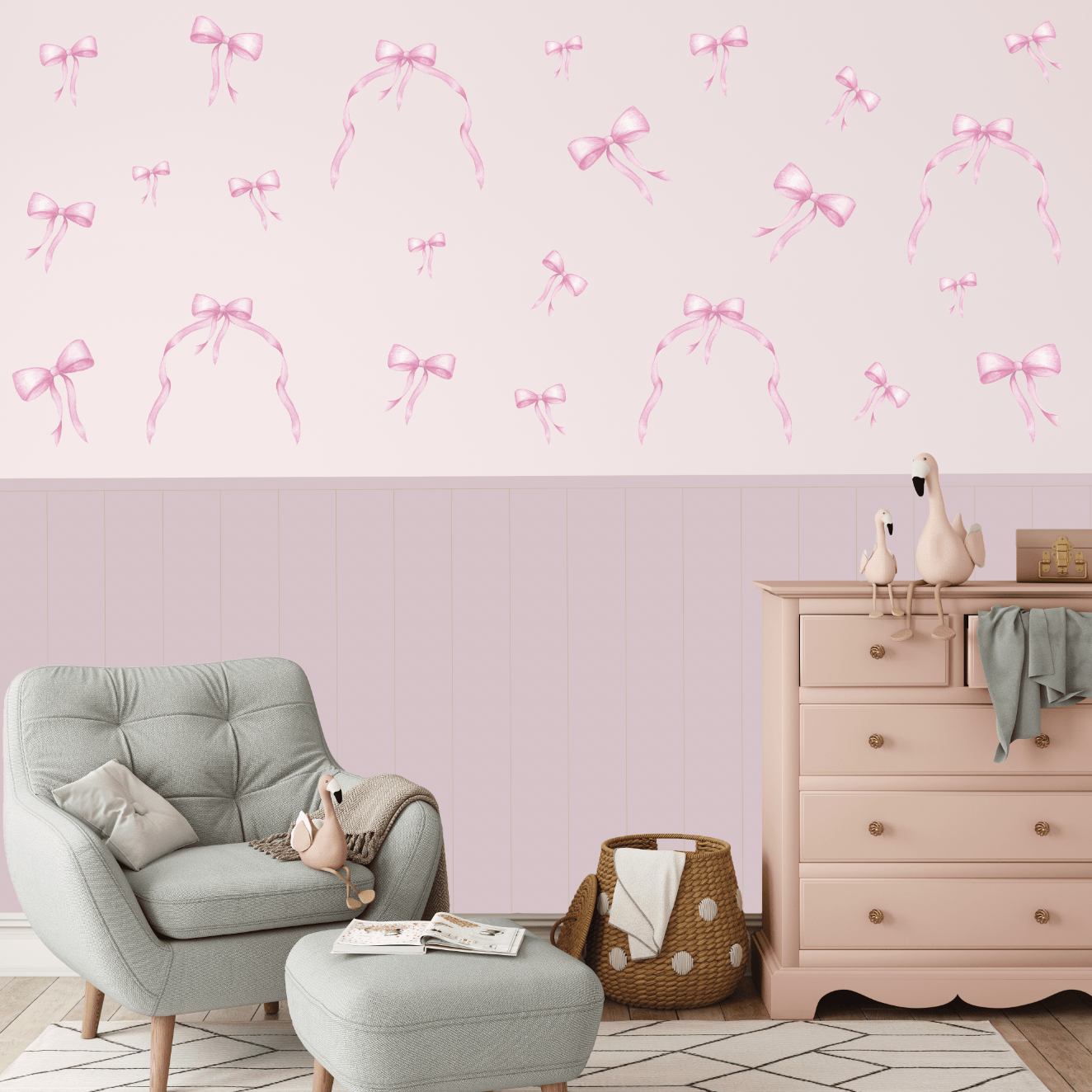 Polka Art Wall Decal Medium (65cm x 65cm) Little Miss Ribbons Decals