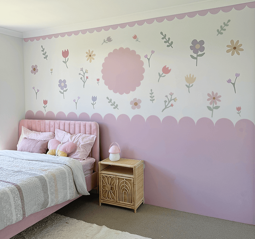 Polka Art Wall Decal Scallop Circle Wall Decals