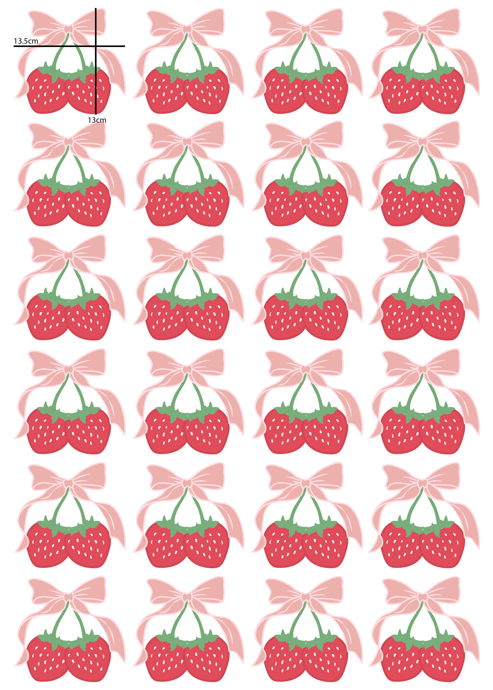 Polka Art Wall Decal Strawberries