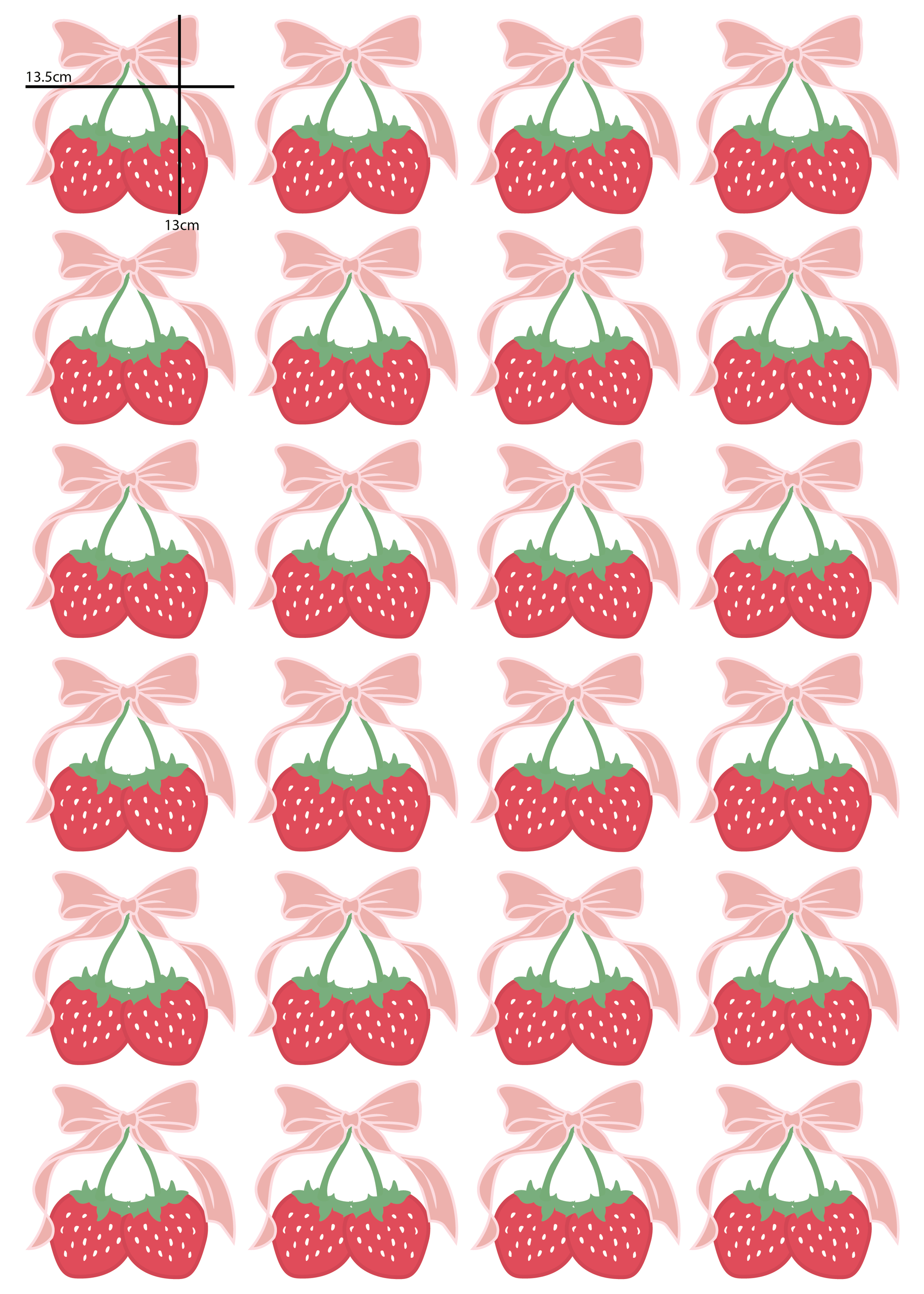 Polka Art Wall Decal Strawberries