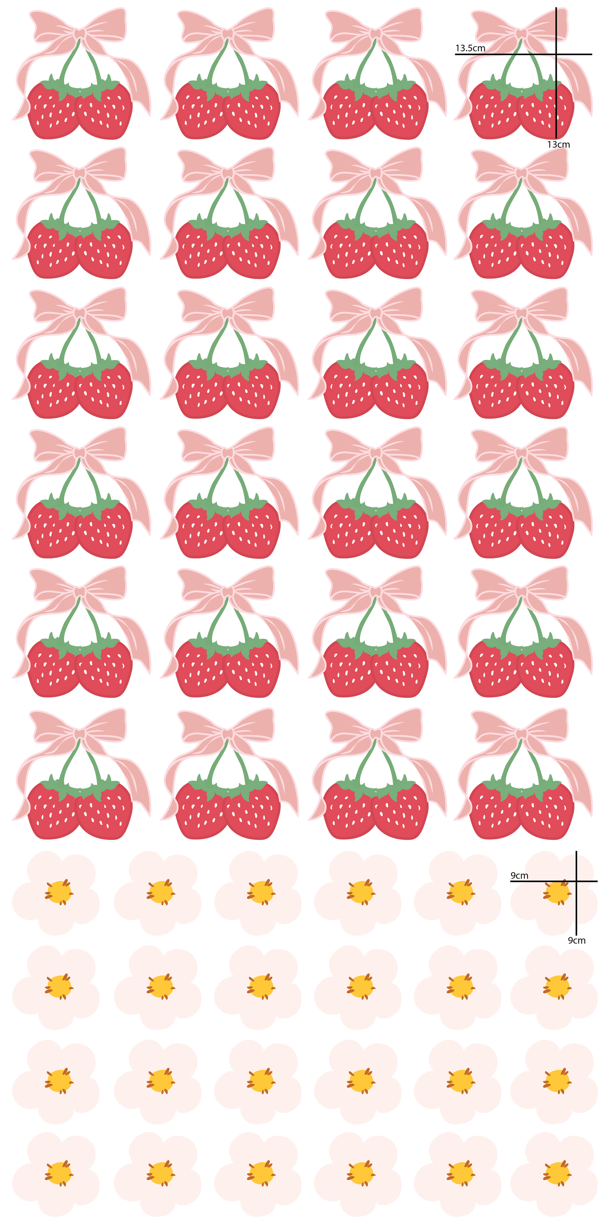 Polka Art Wall Decal Strawberries