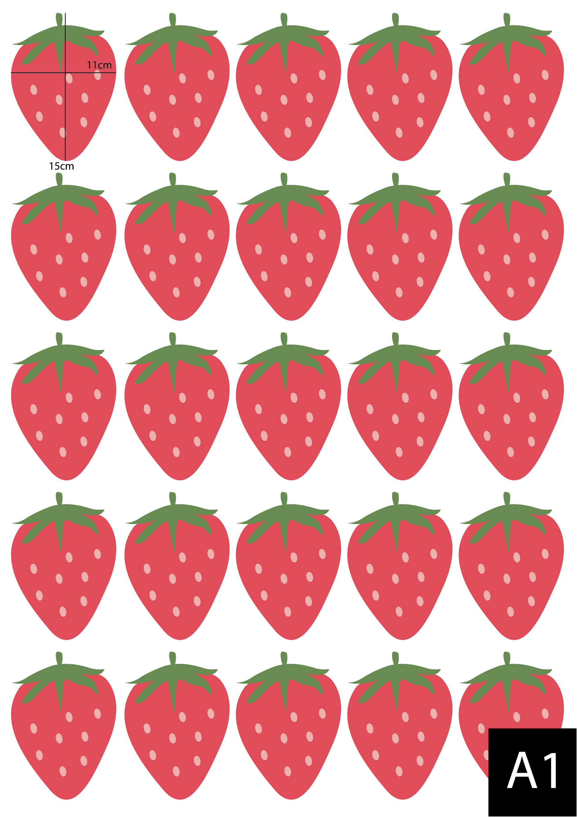 Polka Art Wall Decal Strawberries