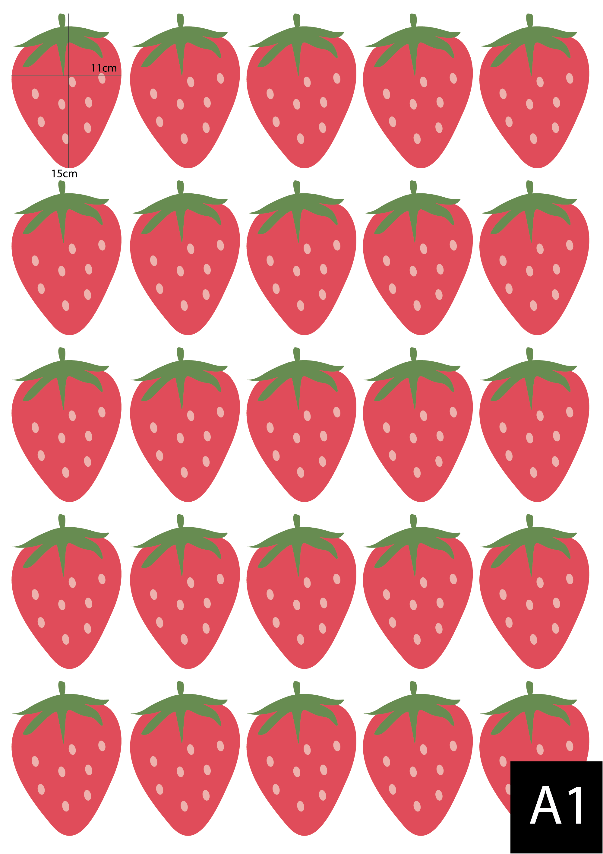 Polka Art Wall Decal Strawberries