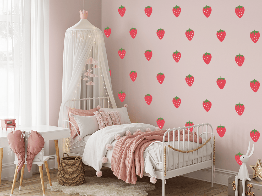 Polka Art Wall Decal Strawberries