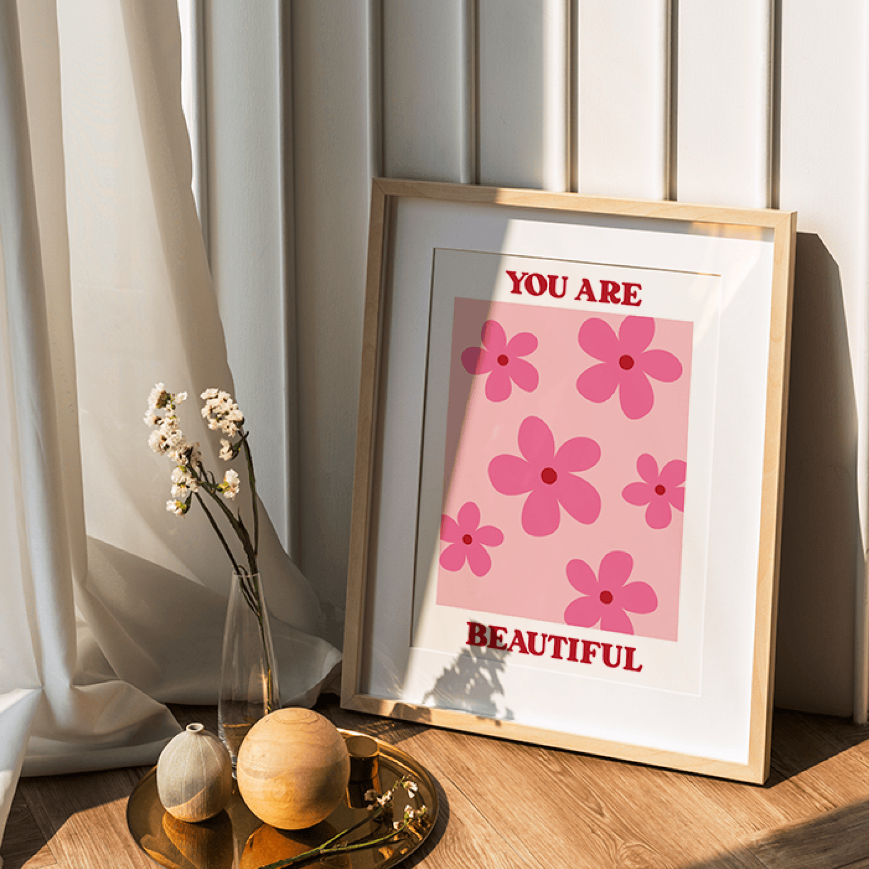Polka Art Wall Decal You Are Beautiful
