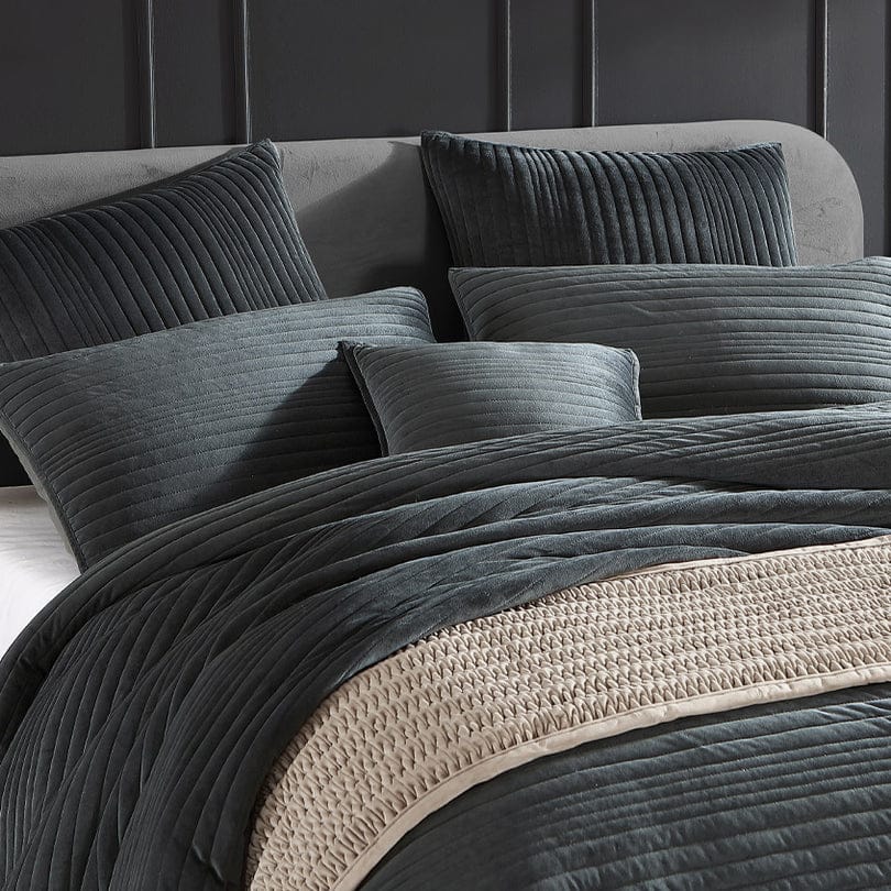 Private Collection Quilt Cover Private Collection BARLOW SLATE QUILT COVER SET