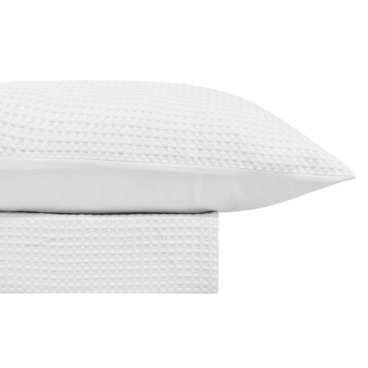 Odyssey Living Florida Keys Waffle Quilt Cover Set - White Odyssey Living