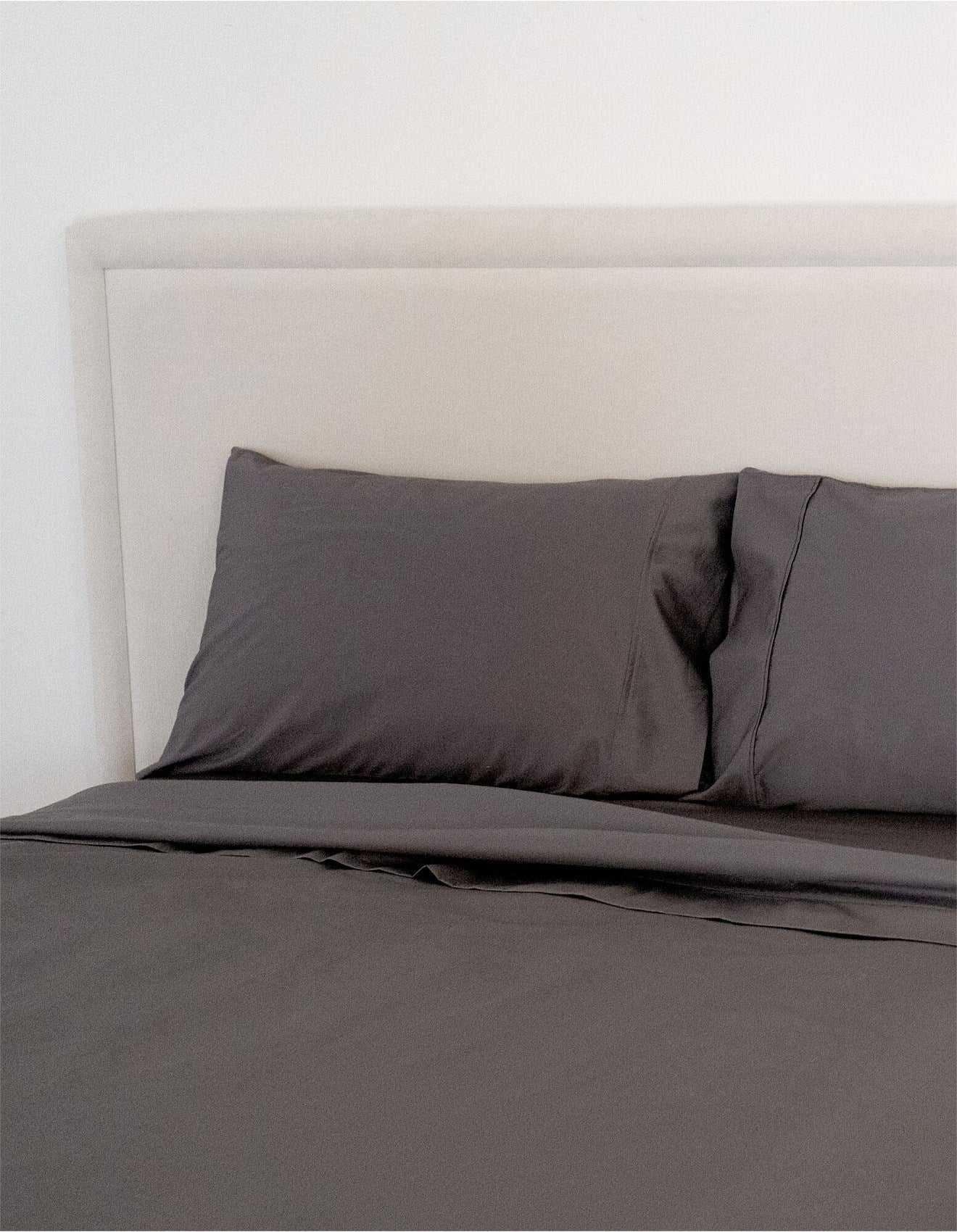 Protect A Bed Quilt Cover Cumulus Cotton Flat Sheet Charcoal