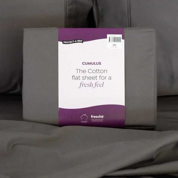 Protect A Bed Quilt Cover Cumulus Cotton Flat Sheet Charcoal