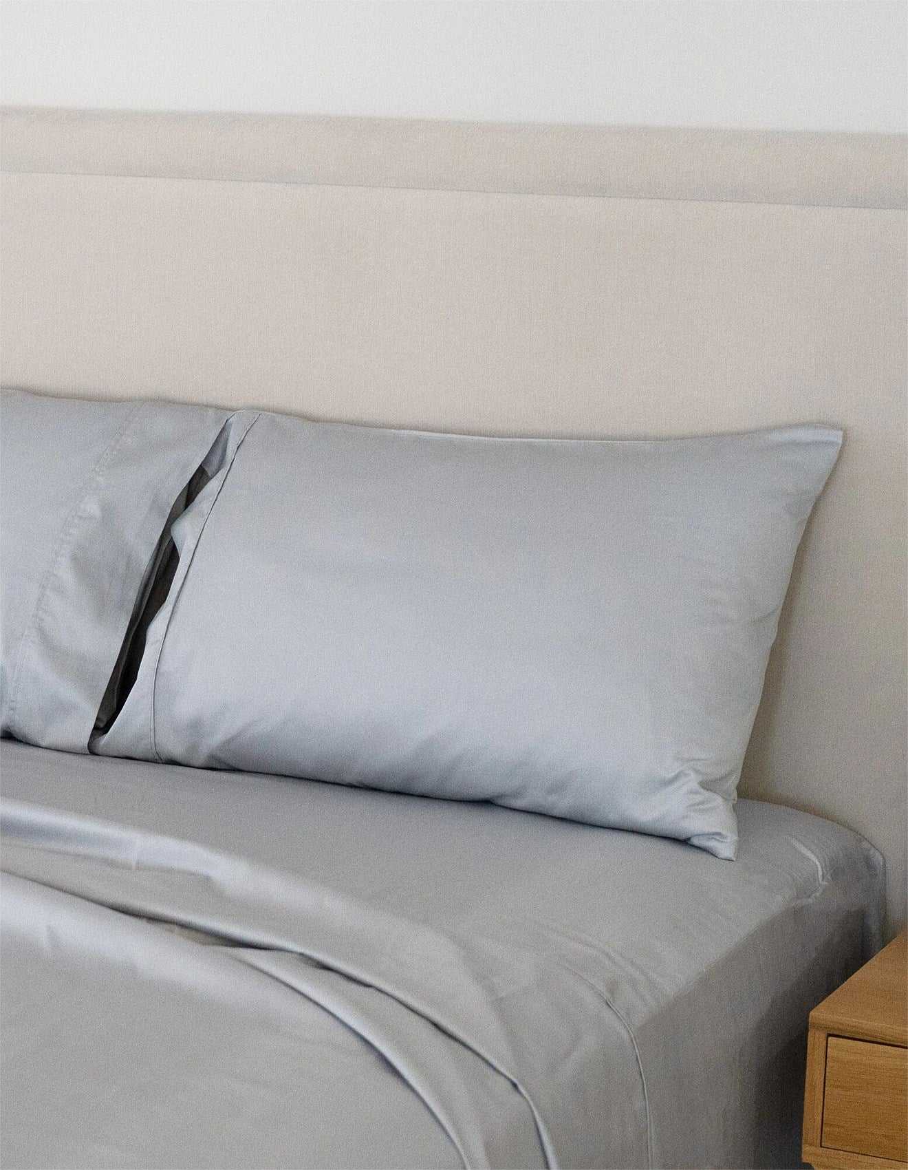 Protect A Bed Bed Sheets Cumulus Cotton Flat Sheet Silver