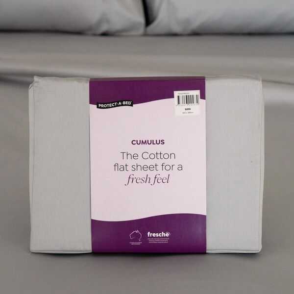 Protect A Bed Bed Sheets Cumulus Cotton Flat Sheet Silver