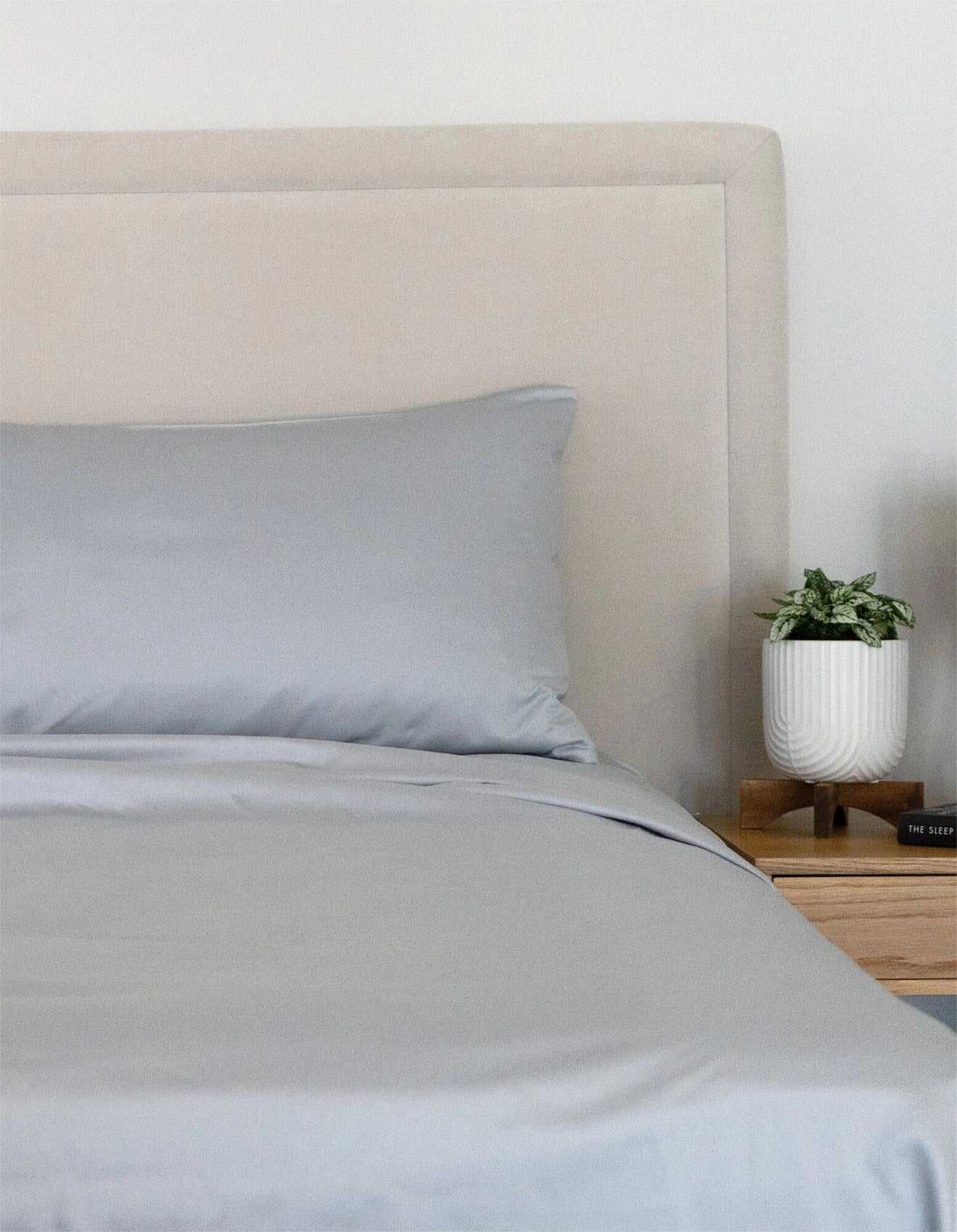 Protect A Bed Bed Sheets Cumulus Cotton Flat Sheet Silver