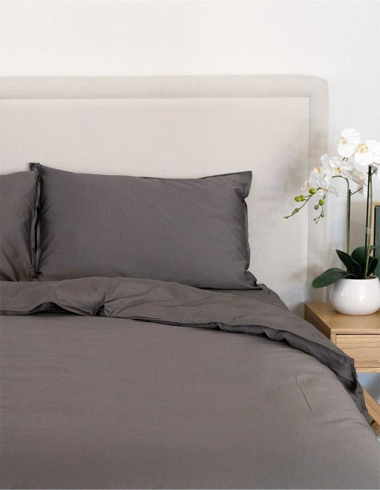 Protect A Bed Quilt Cover Cumulus Cotton Quilt Cover Set Charcoal