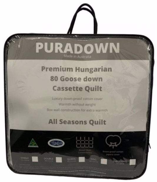 Puradown Duvet/Quilt Puradown ALL SEASON Premium Hungarian 80% Goose Down 20% Goose Feather Quilt