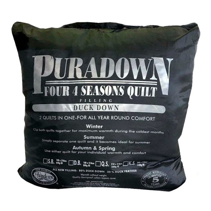 Puradown 80% Duck Four Seasons Quilt (2 in 1) Puradown