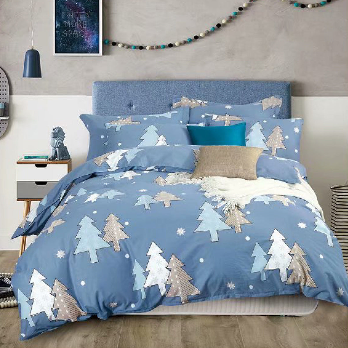 Luxor Cotton Periwinkle Design Quilt Doona Duvet Cover Set