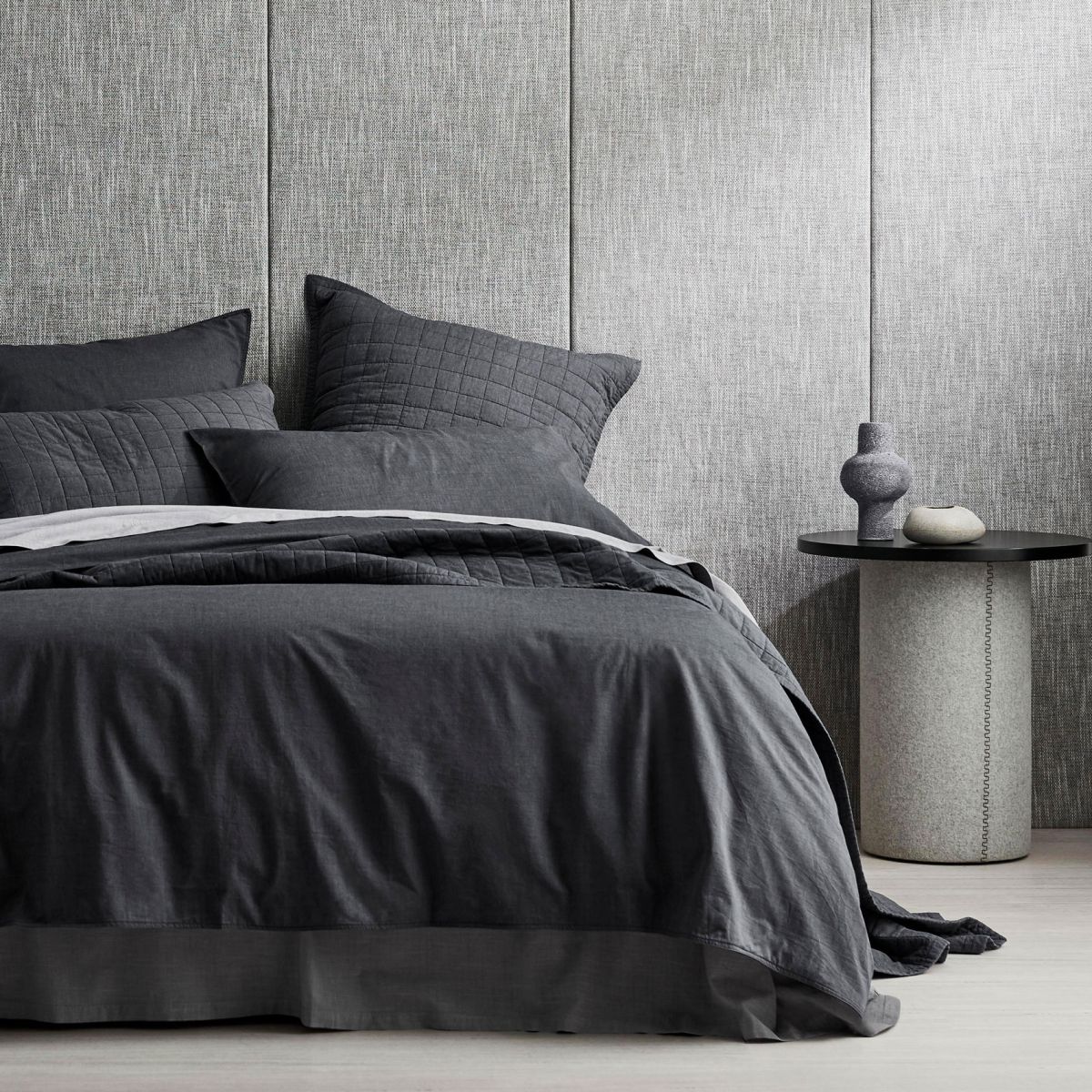 Sheridan Reilly Quilt Cover Full Set - Carbon - All Accessories Included