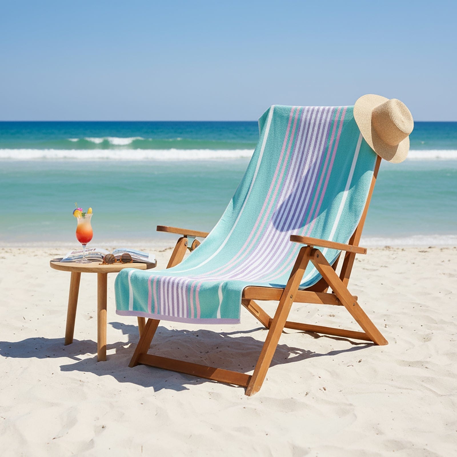 Renee Taylor Beach Towels 2 Pack Jacquard Velour Large Beach Towel 100 x 180 cms