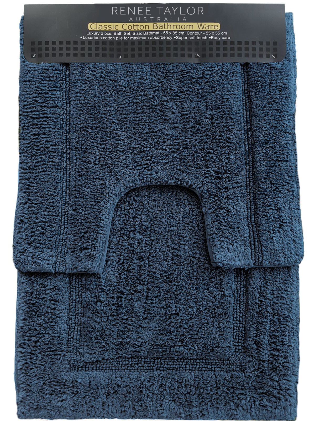 Renee Taylor Bathroom Mat 2 Piece 2200 GSM Tufted Bath Mat Set - BLUE MIRAGE